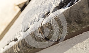 Old Gutter with Snow