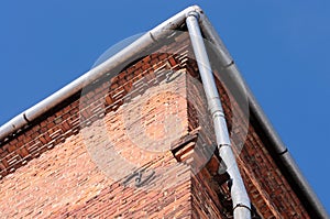 Old guttering and downspouts