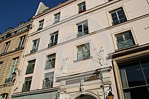 old habitation building (galerie vivienne) in paris (france)