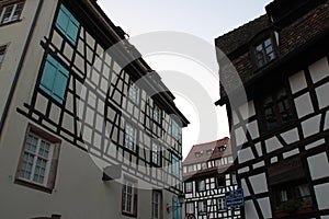 old half-timbered habitation buildings at the \