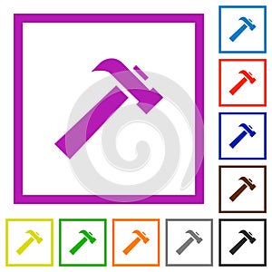 Old hammer flat framed icons