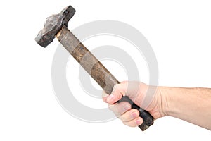 Old hammer in hand