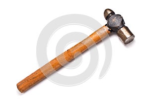 Old hammer isolated with clipping path.