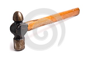 Old hammer isolated with clipping path.