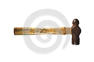 Old hammer isolated on a white background, With clipping path