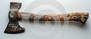 Old Hammer With Wooden Handle on White Background