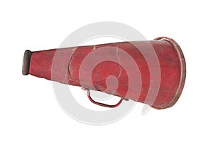 Old hand-held megaphone isolated.