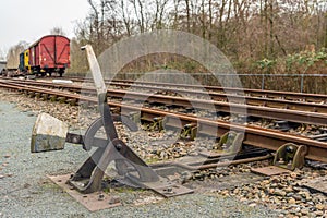 Old hand-operated railroad switch