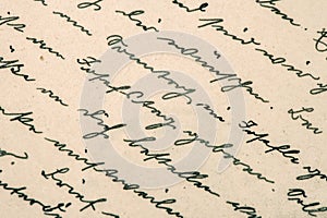 Old handwriting. grunge paper background