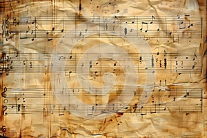 Old handwritten music manuscript