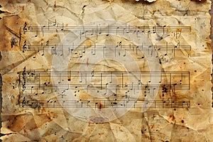 Old handwritten music manuscript