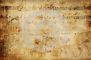 Old handwritten music manuscript