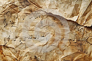 Old handwritten music manuscript