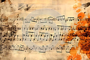 Old handwritten music manuscript