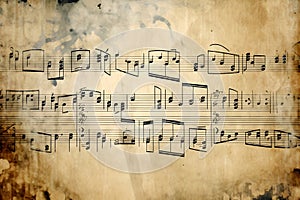 Old handwritten music manuscript