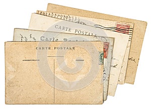 Old handwritten postcards letter Used paper background