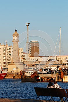 At the old harbor in Barcelona