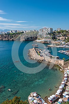 Old harbor and downtown called Marina in Antalya, Turkey