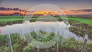 The old harbor of the former island of Schokland in Flevoland.