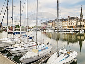 Old harbor. Honfleur, Normandy, France