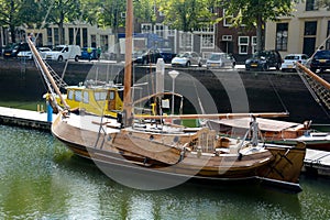 At the old harbor in the old town of Zierikzee, Netherlands