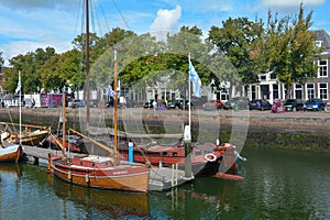 At the old harbor in the old town of Zierikzee, Netherlands