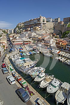 The old harbor Vallon des Auffes in Marseille in France photo