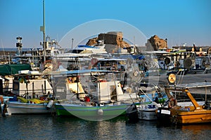 Old harbour in Paphos in Cyprus