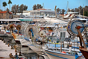 Old harbour in Paphos in Cyprus