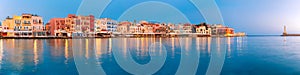 Old harbour at sunrise, Chania, Crete, Greece