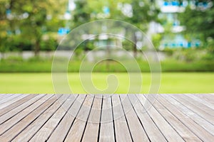 Wood decking or flooring and plant in garden decorative photo