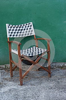 Old hardwood folding chair