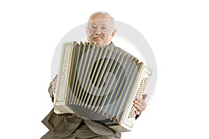 Old harmonica player