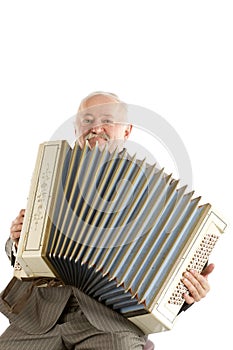 Old harmonica player