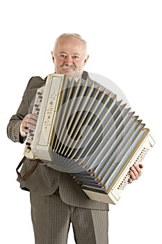 Old harmonica player