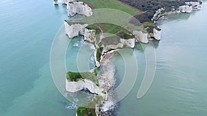 Old Harry Rocks in England - aerial view