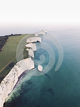 Old Harry Rocks on the Isle of Purbeck in Dorset, southern England