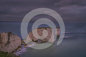 Old Harry Rocks are located at Handfast Point along the Jurassic Coast