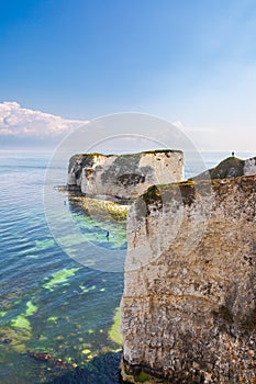 Old Harry Rocks near Studland in Dorset. English tourist attraction