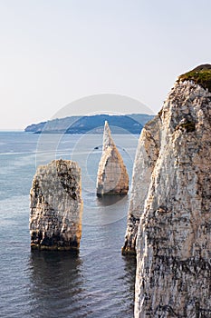 Old Harry Rocks near Studland in Dorset. English tourist attraction