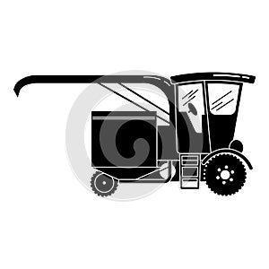 Old harvester icon, simple style