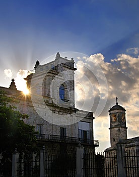 Old havana building at sunset