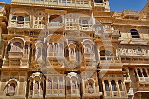 Old haveli in Jaisalmer Fort. Rajasthan. India