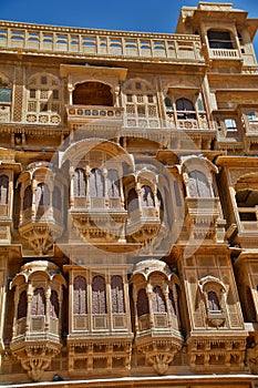 Old haveli in Jaisalmer Fort. Rajasthan. India