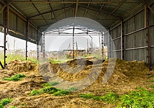 Old hay storage. Abandoned collective farm.