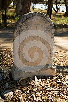 Old headstone in cemetery