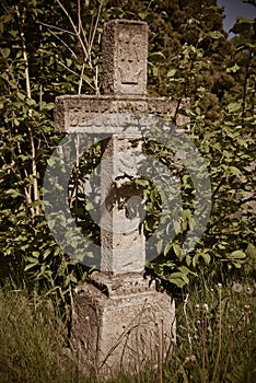 Old headstone in nature