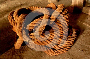 Old heritage big coir rope.