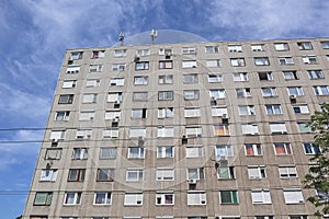 Old high apartment building in Debrecen city, Hungary