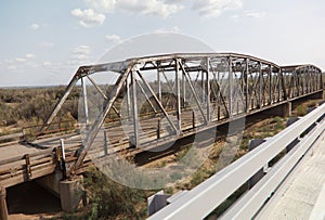 Old highway bridge spans